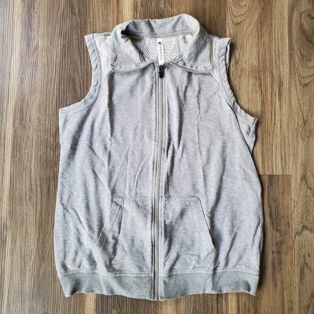 LIKE NEW! Fabletics Zip Up Mesh/Jersey Vest